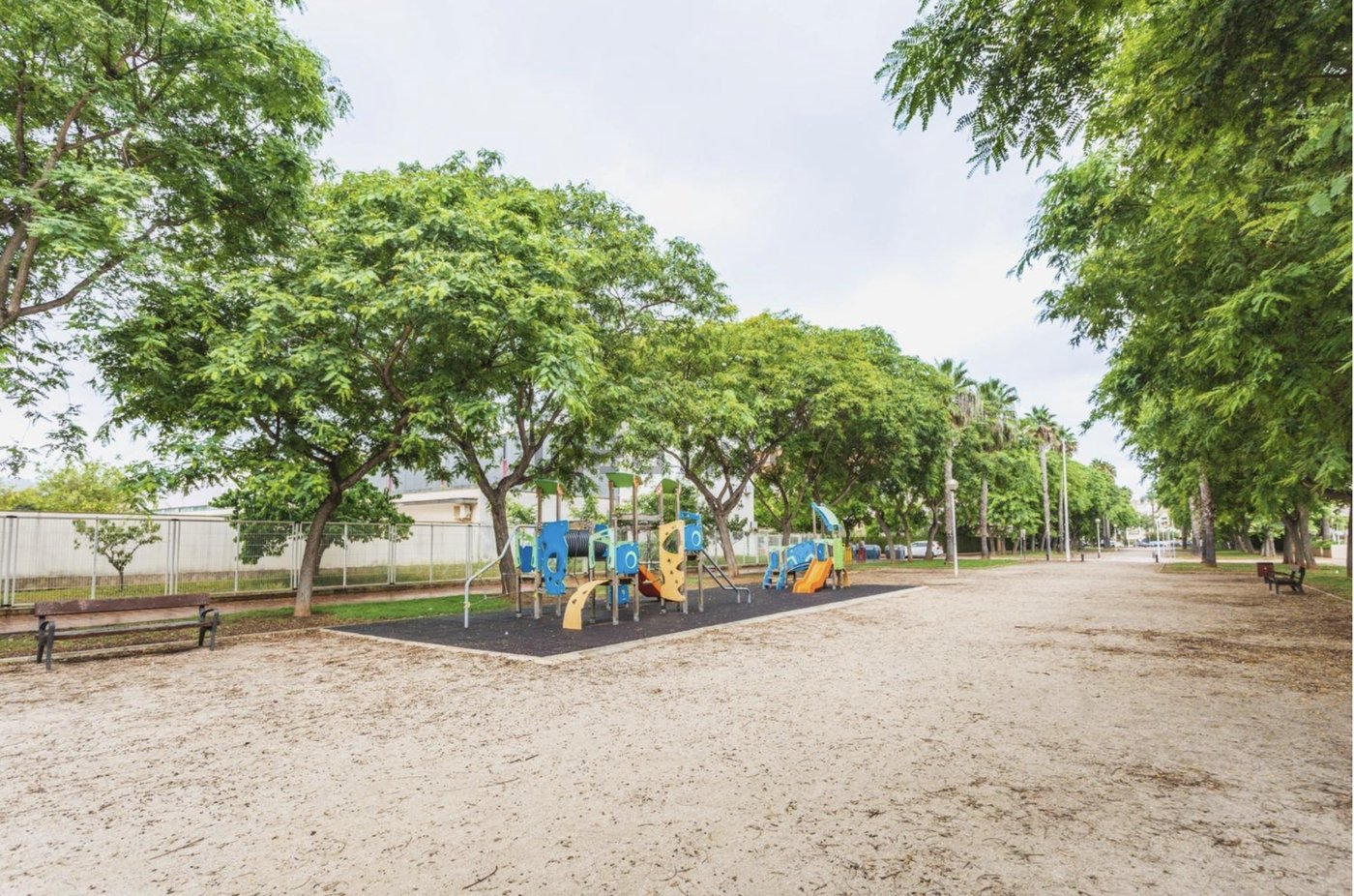 Park with playground across the street